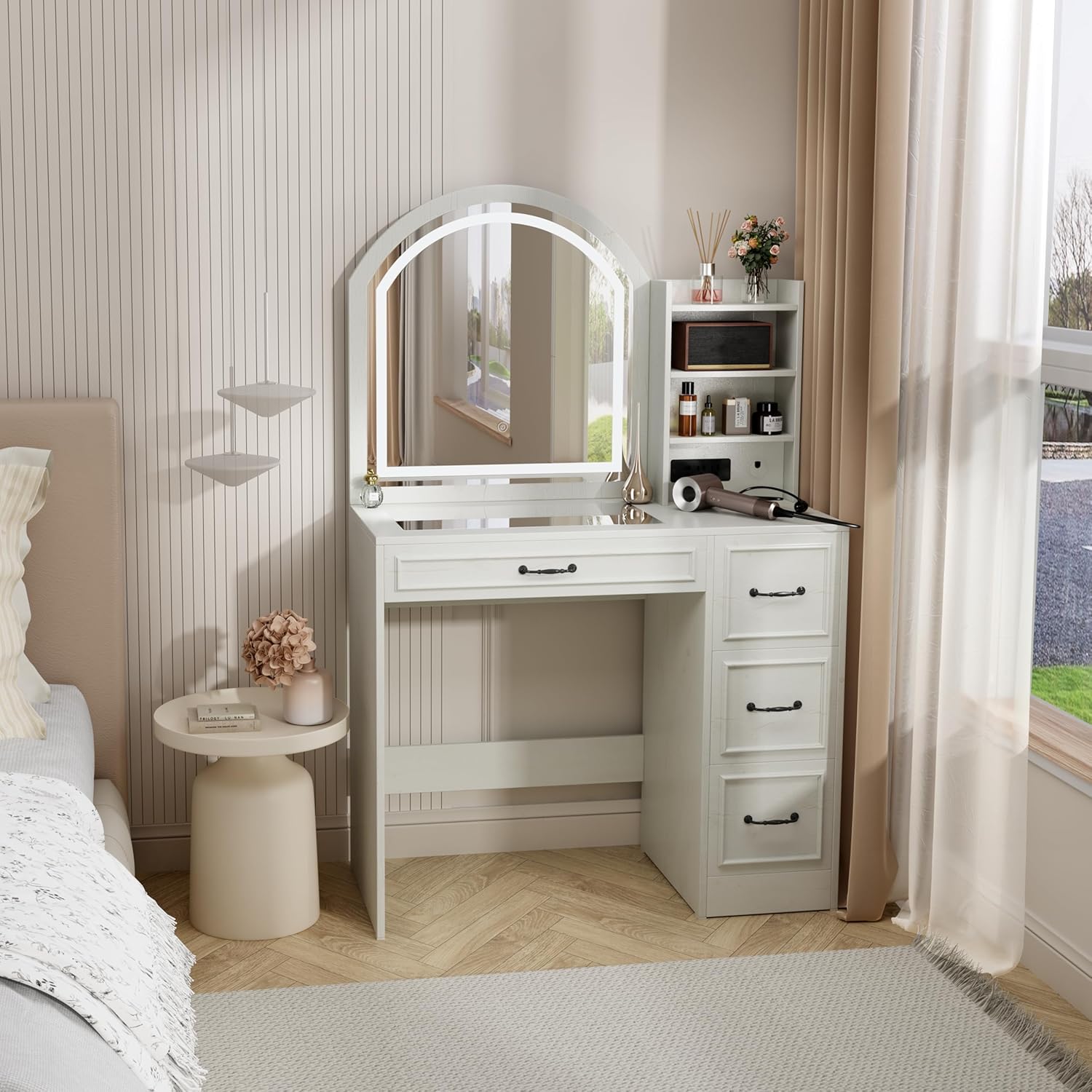 Home Outlet Bathroom Vanity - Современный туалетный столик с подсветкой зеркала,
