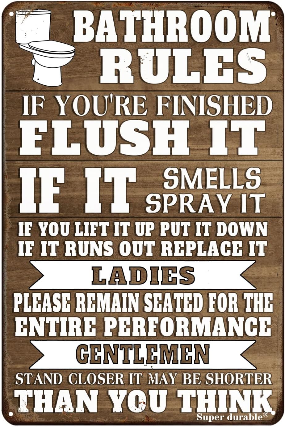 Home Bathroom Quotes - Забавная металлическая табличка с правилами для