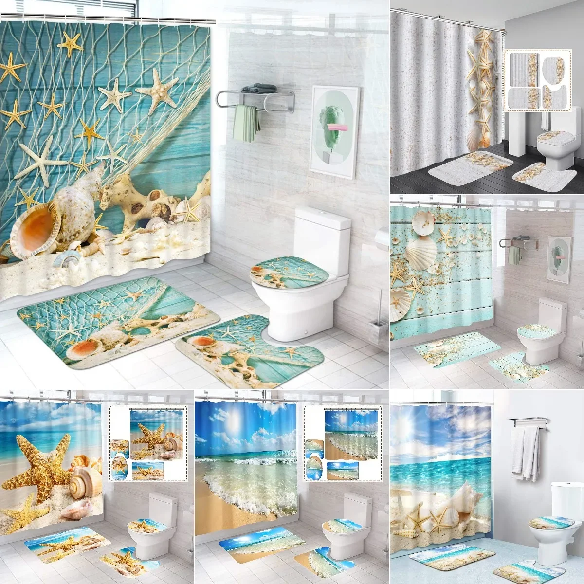Zara Home Bathroom Rug - 4 шт., занавески для душа, из