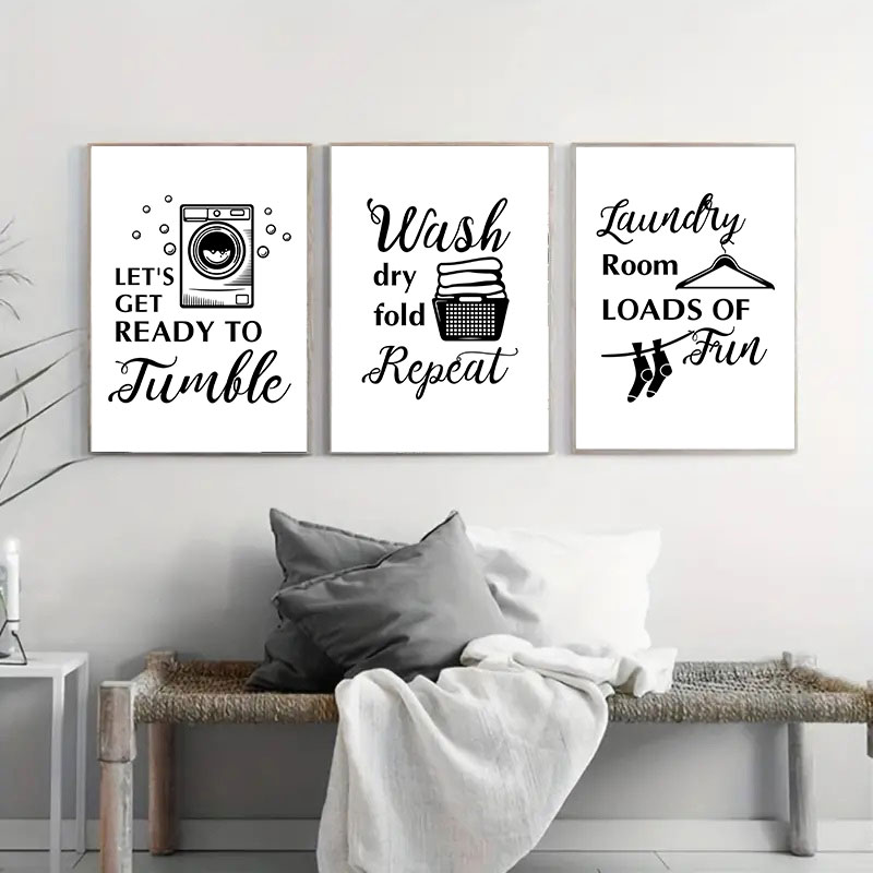 3 шт. -- Простые черно-белые п – обзор и цена Home Bathroom Quotes